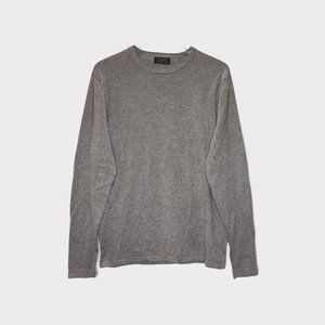 Zara Man "Basic" Crewneck Gray Sweater Size Medium